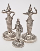 Lot 785 - Two Indian white metal female deity figures,...