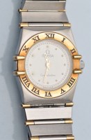 Lot 797 - Omega Constellation: a lady's steel and gold...