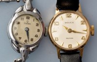 Lot 819 - Rolex Precision: a lady's 9ct. gold cased...