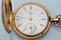 Lot 828 - Elgin: a 14K crown wind hunter pocket watch,...