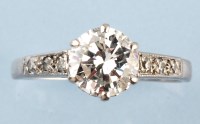 Lot 848 - A single stone diamond ring, the brilliant cut...