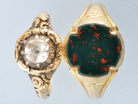 Lot 876 - A George III rock crystal set ring, the old...