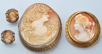 Lot 884 - A 19th Century carved shell cameo brooch...