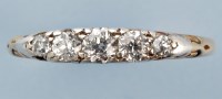 Lot 887 - A Victorian five stone diamond ring, the old...