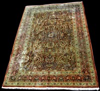 Lot 960 - A silk rug, with floral design, 185 x 123cms...