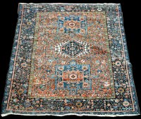 Lot 985 - A Heriz rug, with central diamond-shaped...