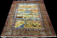 Lot 995 - A Turkmen carpet, the pictorial fields...