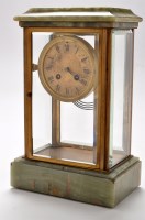 Lot 1050 - A French four glass mantel clock, with 4in....