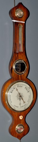 Lot 1053 - A 19th Century rosewood wheel barometer,...
