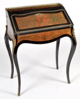 Lot 1090 - A 19th Century Louis XV style ebonised red...