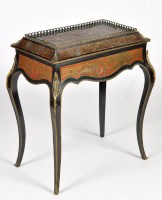 Lot 1091 - A 19th Century Louis XV ebonised red boulle...