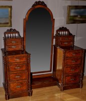 Lot 1093 - A Victorian burr walnut dressing table, the...