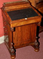 Lot 1131 - A Victorian burr walnut davenport, the...