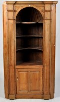 Lot 1133 - A George III pitch pine corner display cabinet,...