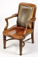 Lot 1149 - A 19th Century mahogany captain's chair, the...