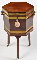 Lot 1157 - A George III hexagonal brass bound mahogany...