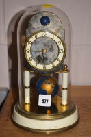 Lot 477 - J. Kaiser world time torsion clock, with white...