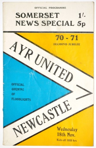 Lot 89 - Ayre United v Newcastle United, November 18th...