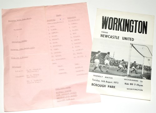 Lot 93 - Two Friendly programmes, for the 1973-74...