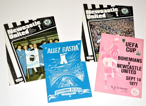 Lot 101 - Four U.E.F.A. Cup programmes, for the 1977-78...