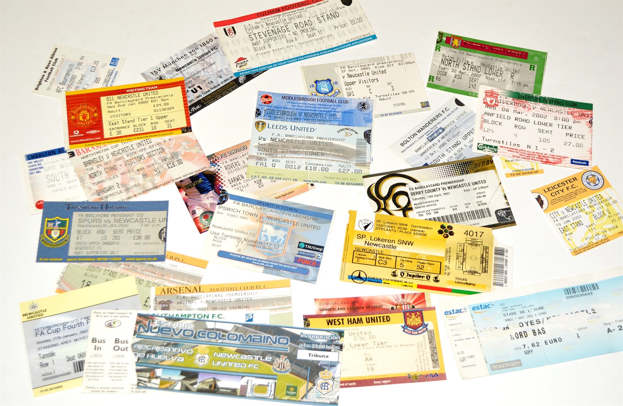 Lot 180 Newcastle United football tickets, for the