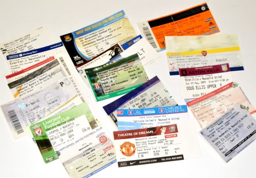 Lot 187 Newcastle United football tickets, for the