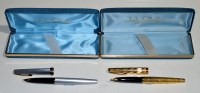Lot 21 - Two lady Sheaffer fountain pens, one in gold...