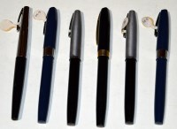 Lot 38 - Six plastic cased Sheaffer fountain pens,...