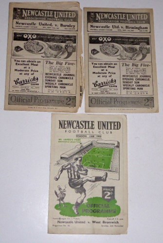 Lot 85 - Newcastle United home programmes v. Burnley,...