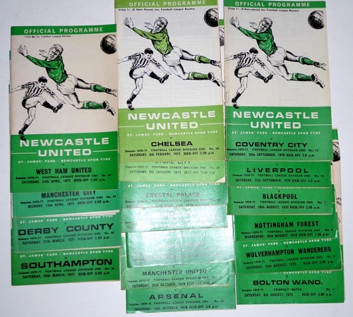 Lot 102 - Newcastle United home football programmes,...