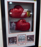 Lot 117 - Two Everlast replica boxing gloves, signed by...