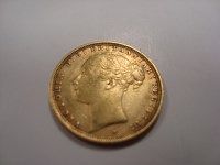 Lot 220 - A Victorian gold sovereign, 1882.