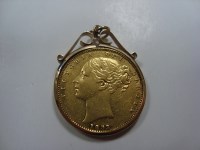 Lot 224 - A Victorian gold sovereign, 1853, in yellow...