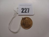 Lot 227 - A South African 1/2 pond, 1895, drilled and...