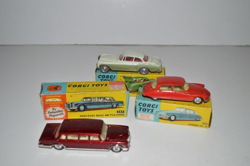 Lot 348 - Corgi Toys cars, including: a Mercedes Benz...