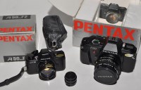 Lot 367 - A Pentax P30 SLR camera fitted SMC 50mm f2...