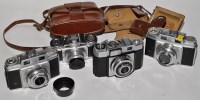 Lot 380 - A Braun Paxette rangefinder camera; two Agfa...