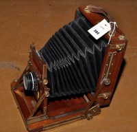 Lot 384 - A Gandolfi mahogany plate-camera, with canted...
