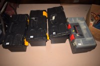 Lot 1000 - Four plastic tool boxes, some containing...