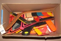 Lot 1038 - A collection of plastic and wooden boomerangs...