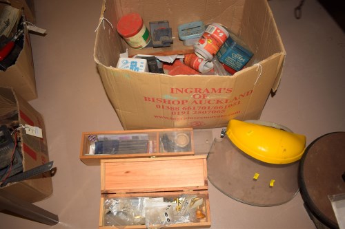 Lot 1061 - Various face-masks and sundry tools, fixings;...
