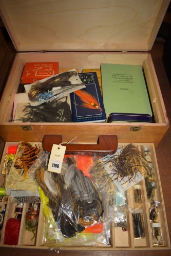 Lot 1186 - A fisherman's fly tying kit in fitted case,...