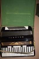 Lot 1231 - A Galanti Dominator II 120 bass accordion, cased.