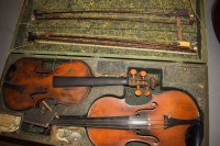 Lot 1232 - Two violins, probably German, late 19th...