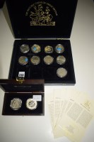 Lot 1283 - A set of nine commemorative crowns and coins,...