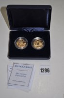 Lot 1296 - A pair of Golden Jubilee 22ct. gold...