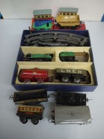 Lot 51 - A Hornby 0-gauge train set, to include: a box...