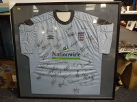 Lot 321 - A signed Football England replica away shirt,...