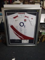 Lot 385 - A signed Rugby England replica shirt, short...