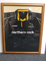 Lot 388 - A Newcastle Falcons signed rugby shirt circa...